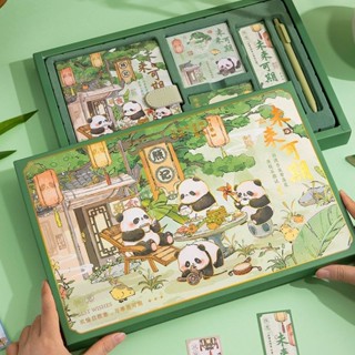 手帳本禮盒Notebook gift box熊貓筆記本套裝禮盒卡通可愛精美新年生日禮物中國文創學生手賬本25.4.17