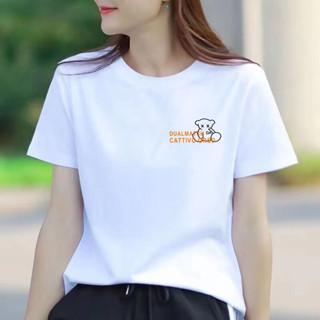 愛依依 短袖T恤 圓領T恤 印花上衣 M-2XL韓女學生可愛風半袖寬鬆百搭上衣-3578.
