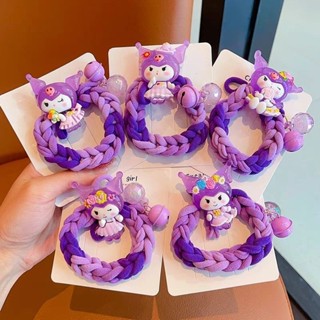 『臺現』100%正品 三麗鷗 5 件/套 Kuromi Sanrio DIY 禮品橡皮筋手鍊編織手工編織禮品髮飾