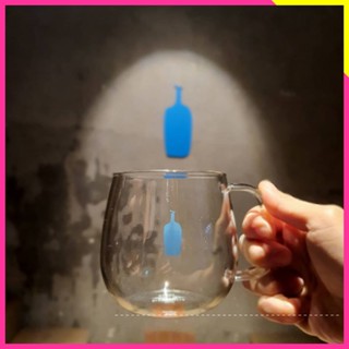 新店特惠# 小藍瓶 咖啡杯 藍瓶子 現貨bluebottle藍瓶子首爾聖水店限定單層耐熱玻璃杯馬剋杯咖啡杯