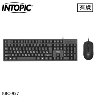 INTOPIC 廣鼎 USB有線鍵盤滑鼠組 黑 (KBC-957)
