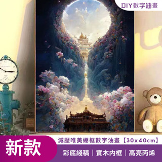 【紅書爆款上新】30x40cm繃框花卉風景數字油畫 裝飾掛畫 寵物主題 舒壓治癒 禮品畫 美術創作 居家裝飾 禮物推薦