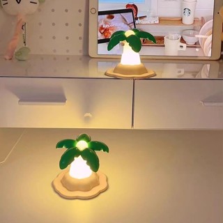 🖤臺灣出貨 栽一棵樹在桌面~椰子樹小夜燈桌面氛圍燈小椰樹裝飾燈迷你起夜燈 交換禮物 桌面擺件 擺拍道具 ins擺件