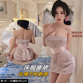 嫵媚女郎-情趣內衣 透明刺繡性感日系裹胸和服制服誘惑激情套裝 cosplay 角色扮演 情趣角色服 情趣衣服 情趣睡衣