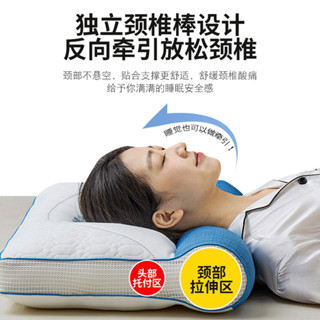 防蟎抗菌枕 可水洗 枕頭 乳膠枕 兒童枕頭枕頭新款頸眠牽引枕頭體工學分割槽羽絲絨枕芯親膚柔軟透氣成枕