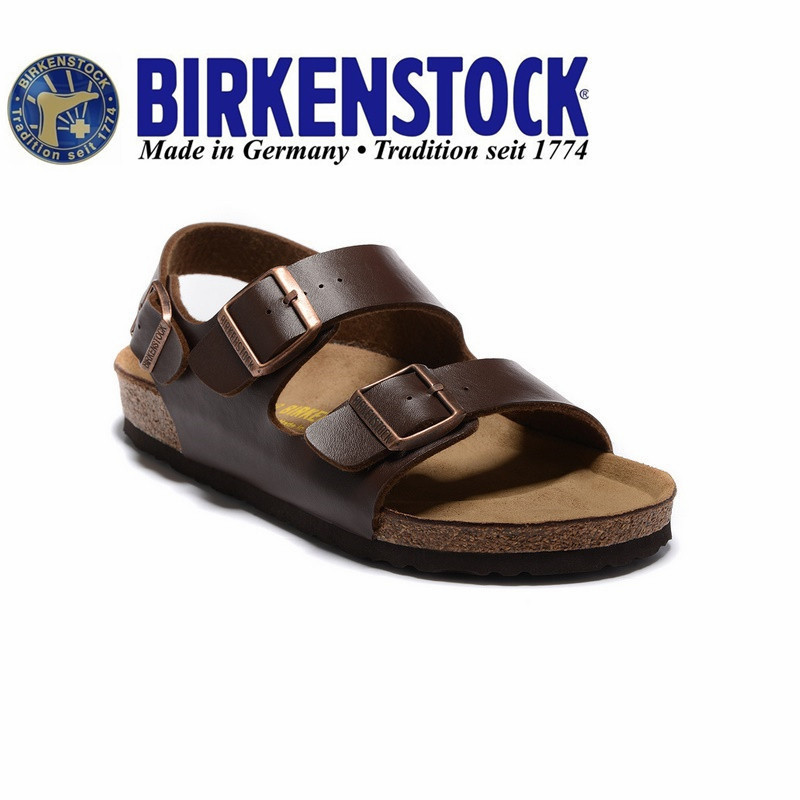 Birkenstock軟木涼鞋Milano兩按鈕啞光棕色男女Birkenstock軟木34-46