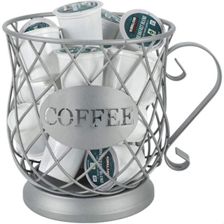 歐式黑色咖啡杯膠囊杯水果籃奶心架Coffee Pod Holder桌麵收納