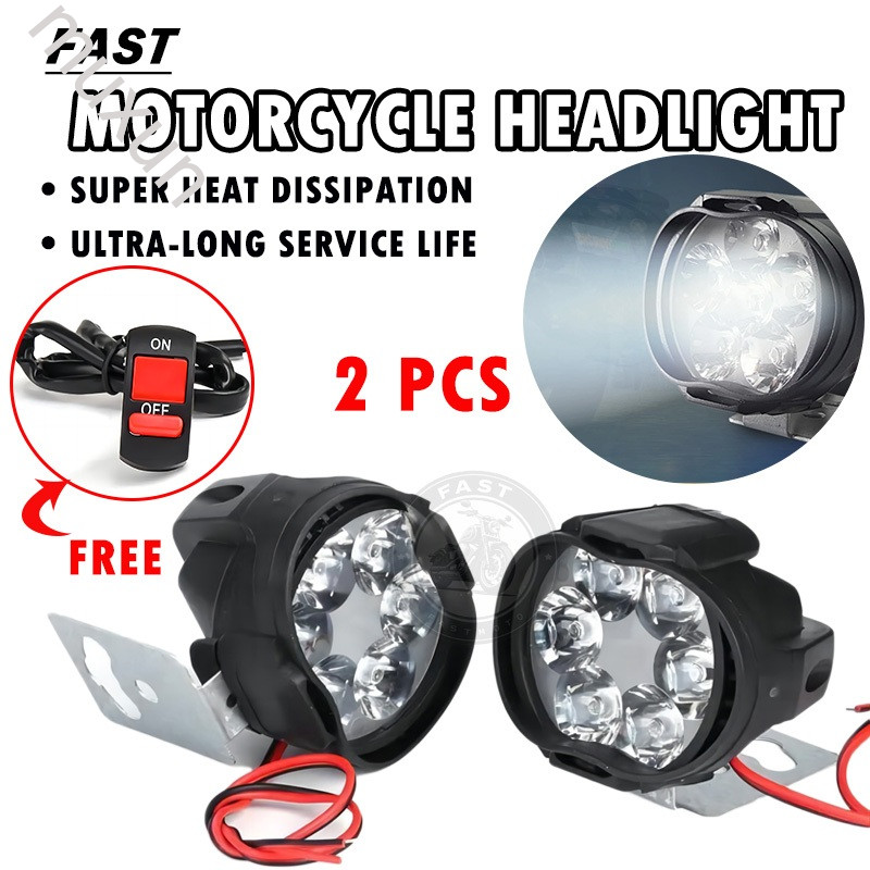 超亮聚光燈 6 LED 摩托車霧燈摩托車頭燈通用摩托車 LED 行車燈