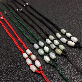 宏雲Hongyun-jf-(1pcs)- 翡翠A貨工藝編織長珠項鍊繩男女飾品玉石瑪瑙吊墜掛繩玉石