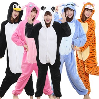 臺灣發貨-卡通熊貓kigurumi 成人青少年女性睡衣連身睡衣可愛法蘭絨溫暖柔軟睡衣連身褲 家居服