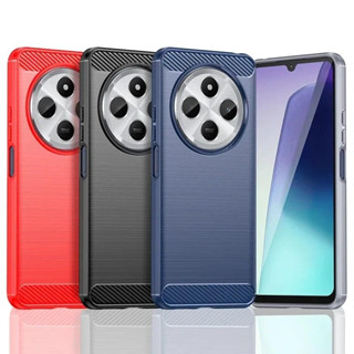 XIAOMI 適用於小米 Redmi 14C 4G 手機殼軟碳纖維拉絲紋理堅固遮蔽防指紋後蓋適用於 Redmi 14 C