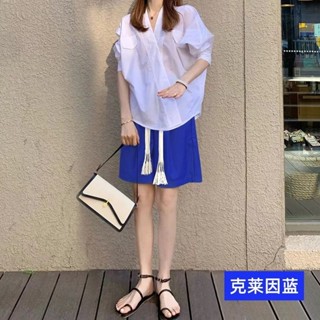 黑色草莓女裝館👏615冰絲短褲女夏季2025薄款高腰寬鬆顯瘦闊腿五分褲休閒運動褲子👒