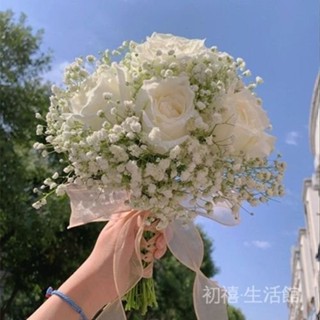 初禧の💕新款韓式模擬訂婚領證新娘手捧花婚禮婚紗照拍照道具手工混搭花束