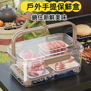 【臺灣出貨】食品級密封保鮮盒 戶外手提保鮮盒 雙層分格防漏設計 透明可視收納盒 -20℃可用 便攜保鮮盒 大容量便當盒
