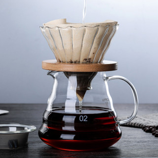 好品質 現貨#咖啡壺 衝茶壺 手衝咖啡器具批髮高硼矽玻璃手衝咖啡壺雲朵壺濾杯過濾分享壺家用咖啡壺帶蓋子