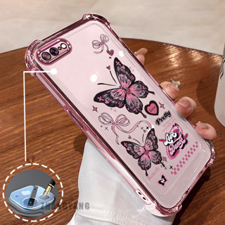 Iphone 7 Plus 手機殼 iPhone 8 Plus 四角矽膠防摔手機殼電鍍美學蝴蝶新設計圖案 TPU 軟殼