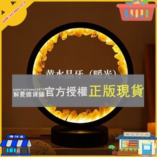 解憂雜貨鋪 天然紫水晶晶簇圓形 小夜燈 USB 插電 底座 歐美傢居 聖誕節 燈飾擺件 led燈圈 擺件 玄關裝飾