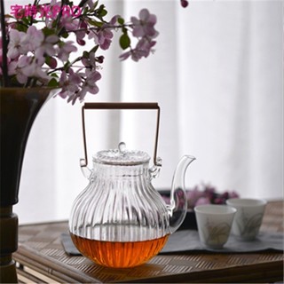 【宅時光PRO傢居館】玻璃煮茶壺 提樑蒸茶壺 耐熱透明泡茶壺 可電爐加熱燒水壺 茶具