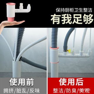 [低價下殺][3.2萬次迴購]廚房水槽洗碗機凈水器下水管小廚寶洗衣機前置過濾PVC排水管三通