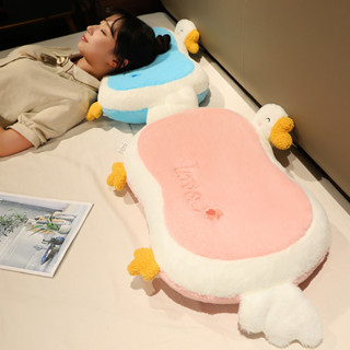 pillow 枕頭 舒服 護頸 助睡眠 大鵝卡通貓抱枕肚皮靠墊枕頭宿舍睡覺單人記憶棉護頸助睡眠兒童枕 4/22