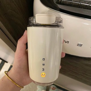 咖啡杯不銹鋼斯麥格家衕款冷熱保溫杯smeg便攜隨行防漏杯款奶白色
