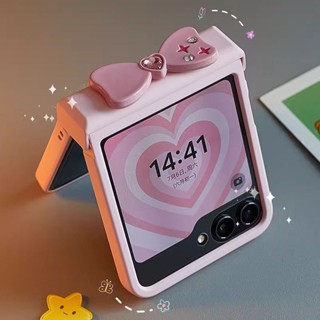 韓系粉色蝴蝶結 殼膜一體 摩托羅拉Razr50U 三星zflip6 小米 MIXflip OPPO 手機殼 折疊殼 防摔