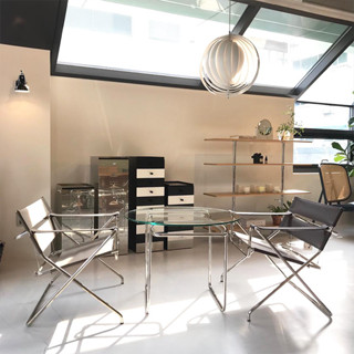 北歐中古風邊幾現代簡約ins鋼化玻璃圓桌k40coffetable陽臺咖啡桌