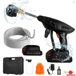 Crtw 6 合 1 噴霧無繩電動洗衣機 60Bar 300W 大功率洗衣機,帶可充電電池工具箱,用於汽車圍欄地板清潔澆