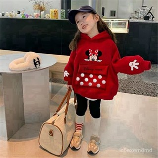 甜甜價🉐女童米奇春秋純棉衛衣衛衣2024冬季新款ins可愛女孩米妮兒童加厚 W6ZK