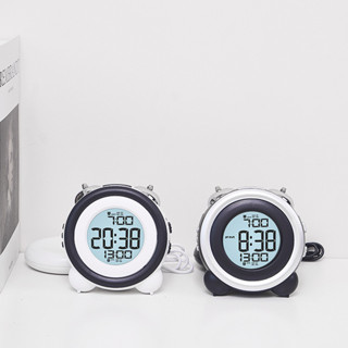 懶人鬧鐘大鈴聲鬧鐘床頭檯鐘多功能時鐘震動電子鐘跨境新品GH1101