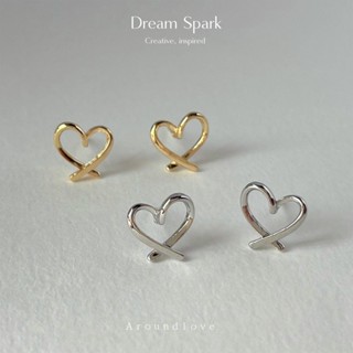 Dream Spark｜[極簡主義]~高階感百搭S925針14K幾何心形立體耳環