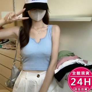 【梨卡】隔日到貨 女裝 背心 吊帶 【有胸墊】修身上衣 運動美背 短上衣 夏季上衣 舒適背心 GA4869【現貨24H】