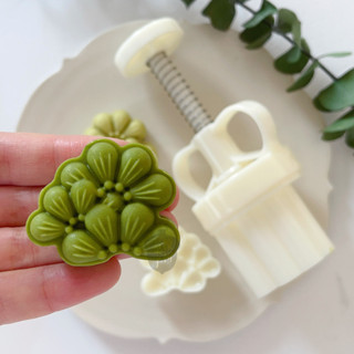 現貨 綠豆糕模具 端午節 烘焙模具 30g國風松葉綠豆糕手壓模 中式山藥糕輔食模 中秋節月餅模
