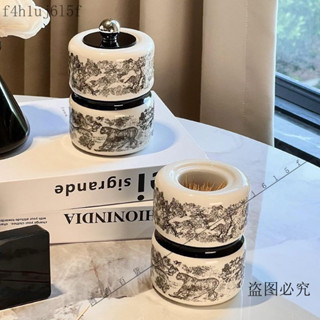 新品🎈尊慕斯陶瓷牙簽筒輕奢傢用客廳高顔值棉簽筒創意複古風牙綫收納盒