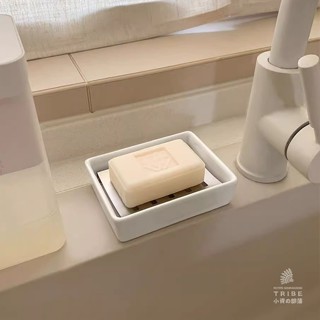 【TRIBE 臺灣現貨】北歐風304不銹鋼皂託 香皂盒 肥皂盒 陶瓷雙層瀝水香皂盒肥皂盒 浴室皂碟皂架 浴室肥皂盒 LH