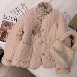 【黎安服飾】 粉色羊羔絨棉衣女新款年冬季新款韓版加厚圓領羊羔毛外套棉服棉襖