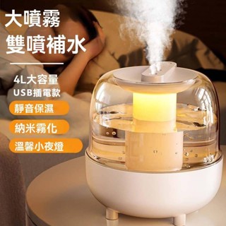 雙噴水氧機 水氧機 加濕器 香氛噴霧 香薰機 芳香噴霧機 霧化器 抗菌99.99 夜燈加濕器 擴香機 USB空氣加濕器