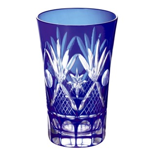 【日本直送】大塚玻璃杯 Kiriko Glass 啤酒杯（附贈品盒） Ruri 41H326 Φ65×H105mm