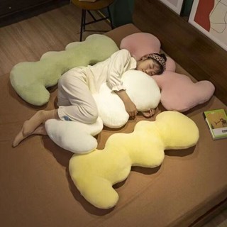 ❤️臺灣新品❤️大波浪L形ins風長條型睡覺夾腿女生側睡抱枕床頭靠枕沙髮床上靠墊熱賣中🎆🎆