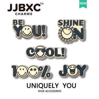 JJBXC 洞洞鞋 鞋釦 金屬鞋花 鞋配飾 趣味表情符號 DIY時尚鞋附件