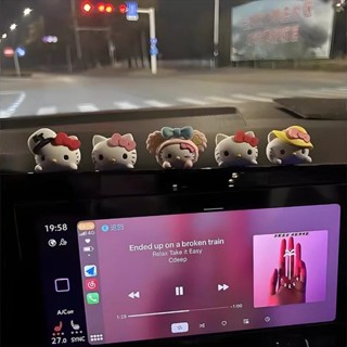 ‹螢幕擺件› 現貨 hellokitty趴趴公仔汽車裝飾 擺件 車載儀錶盤飾品中控臺電動車女生