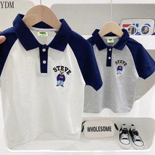YDM 男童短袖POLO衫 夏季新款兒童洋氣上衣 小童百搭T恤 寶寶夏天百搭衣服 男童寬鬆POLO衫