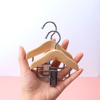臺灣出貨木頭衣架迷你小號兩用支撐架臥室架家用多用掛衣架便攜夾兒童收納