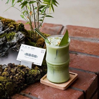 🚀臺灣出貨🚀高硼矽玻璃杯竹節杯冰美式拿鐵咖啡杯網紅餐廳耐高溫水杯飲料杯子