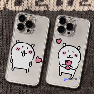 ins愛心自嘲熊適用於蘋果16PRO手機殼iPhone15/14情侶13mini透明11全包7p卡通xsmax防摔軟殼