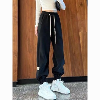 🌟臺灣發貨🌟加絨加厚束腳 哈倫褲 女2022冬季新款 休閒 高腰 寬鬆 顯瘦 百搭 運動褲潮