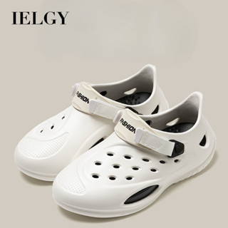 IELGY 破洞鞋男夏季外穿厚底沙灘鞋透氣軟底包頭涼鞋