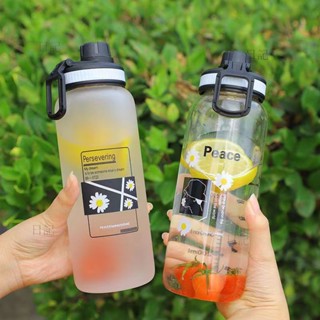 玻璃吸管杯 附杯套1000ML 大容量玻璃水壺 透明玻璃杯 玻璃水壺 隨行杯 高硼矽玻璃水瓶 便攜學生玻璃水壺【日記】