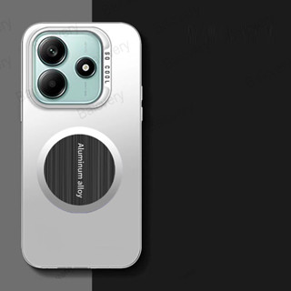 Redmi Note 14 4G 5G 彩色銀色啞光硬 IMD 保護套防震保護帶鐵皮貼紙的時尚外殼