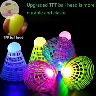 Pinkflower 3 件 LED 發光發光羽毛球彩色照明羽毛球運動訓練室內/室外遊戲耐用羽毛球 EN